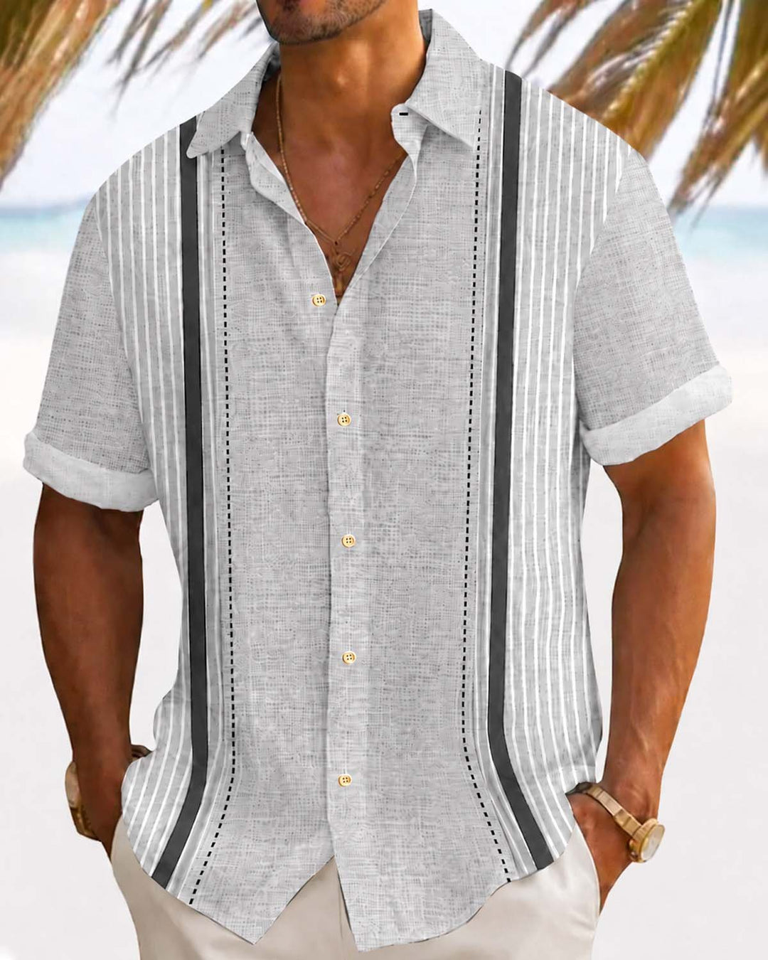 Alohadaddy® Retro Striped Textured Bowling 3D Printed Men&