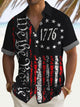 Alohadaddy Independence Day 1776 Men's Holiday Shirt Stretch Quick Dry Camp Pocket Shirt Big Tall