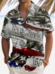 Camisa hawaiana para hombre del Día de la Independencia de Alohadaddy Camisa con bolsillo elástico de campamento We The People con bandera estadounidense Camisa grande y alta
