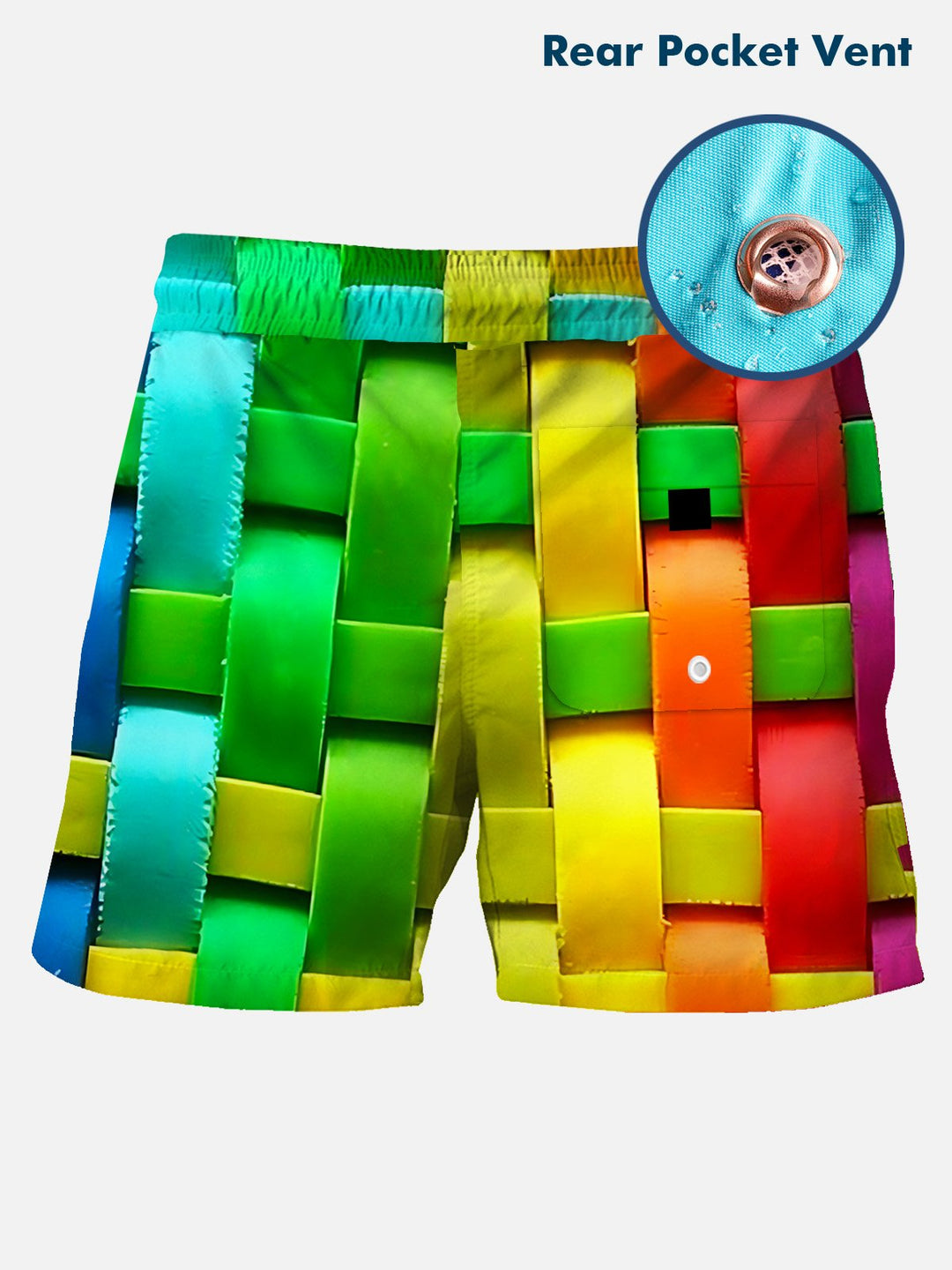 Alohadaddy Beach Rainbow Plaid Men&