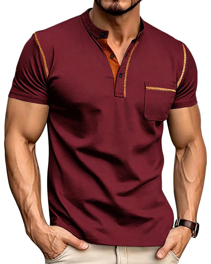 Alohadaddy® Henley collar short-sleeved quick-drying breathable loose casual stretch T-shirt