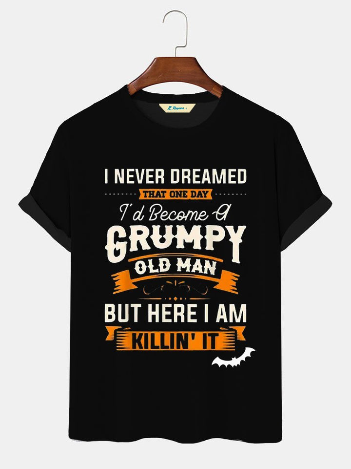 Camiseta informal de manga corta y cuello redondo para Halloween para hombre