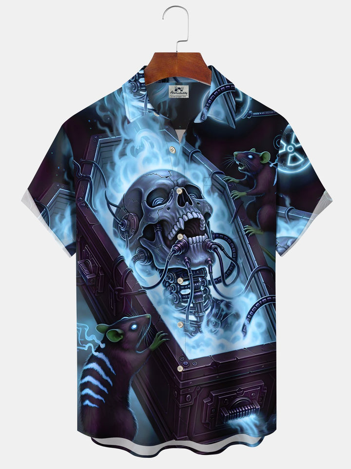 Alohadaddy® Holiday Vintage Halloween Skull Mouse Gradient Shirt