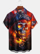 Alohadaddy® Halloween Vintage Skull Pirate Stretch Pocket Shirt
