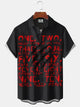 Alohadaddy® Halloween 70s Movie Ballad Blood Letter Stretch Pocket Shirt