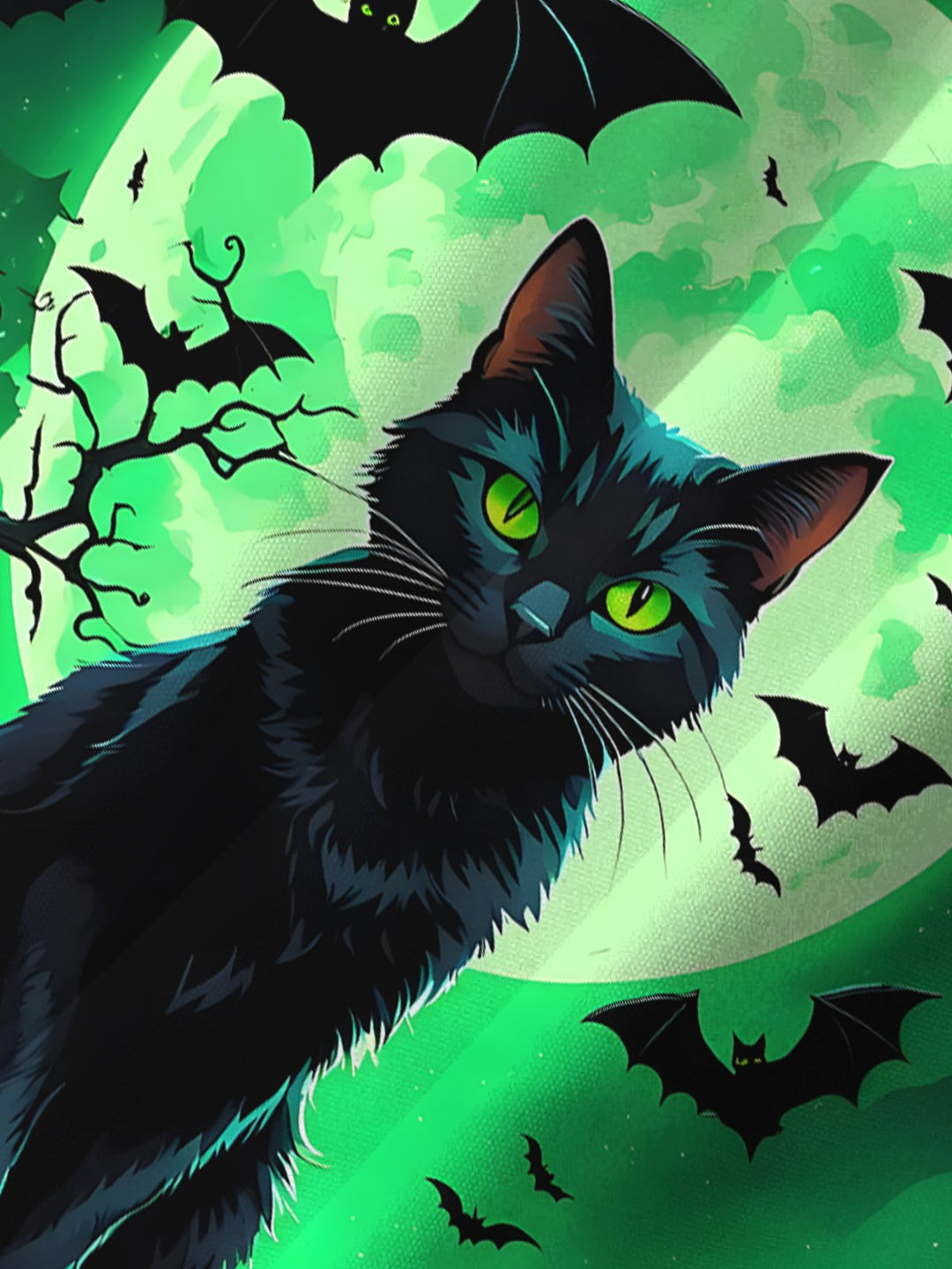 Alohadaddy® Halloween Cat Pumpkin Bat Stretch Pocket Shirt
