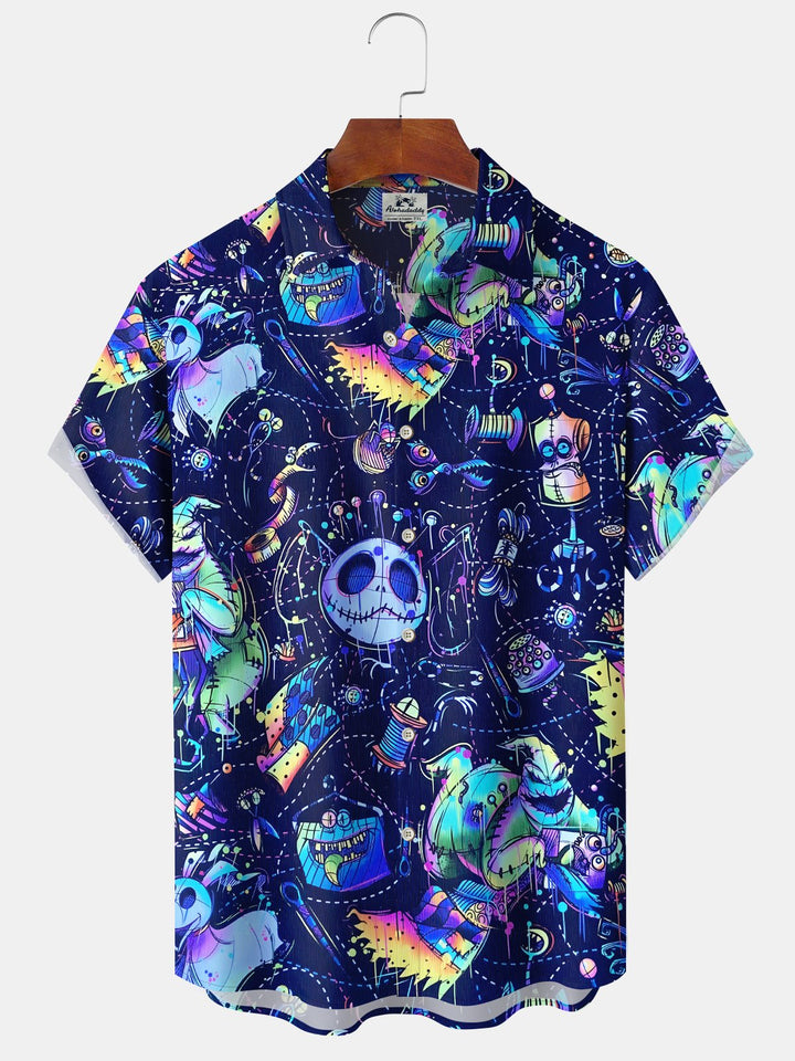 Alohadaddy® Halloween Nightmare Animated Movie Holiday Pocket Shirt