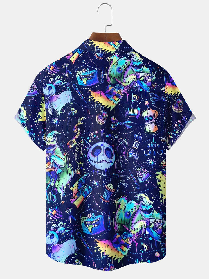 Alohadaddy® Halloween Nightmare Animated Movie Holiday Pocket Shirt