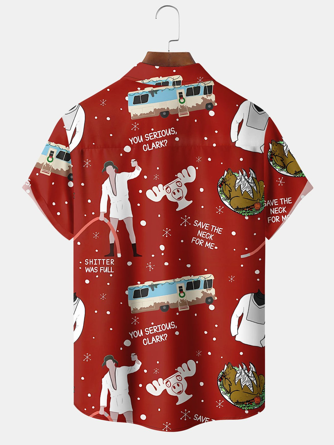 Alohadaddy 70s Retro Cartoon Holiday Christmas Button Down Shirt