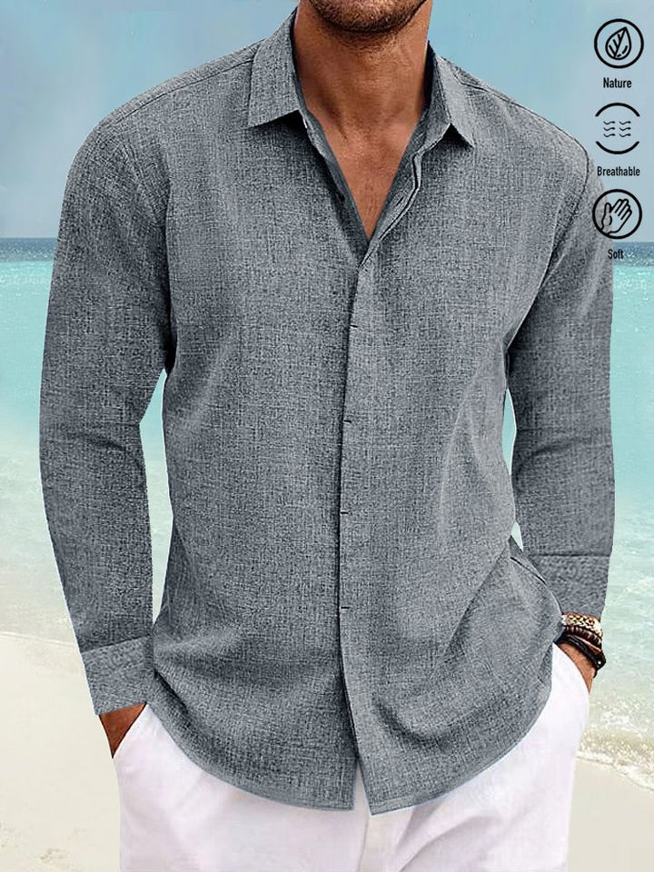 Alohadaddy Basic Cotton Linen Plain Men&