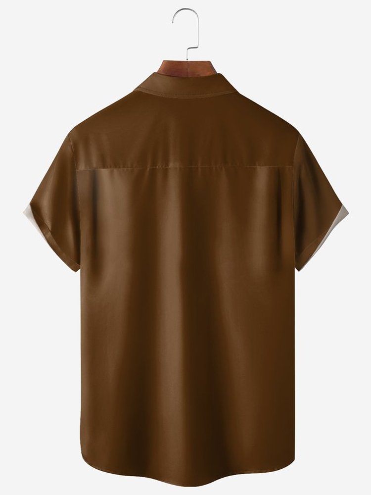 Alohadaddy Turkey Chest Pocket Short Sleeve Bowling Shirt