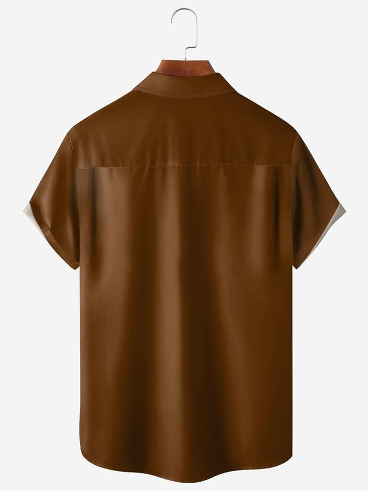 Alohadaddy Turkey Chest Pocket Short Sleeve Bowling Shirt