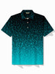 Alohadaddy Retro Gradient Water Ripple Print Men's Lapel Button Pocket Short Sleeve POLO Shirt