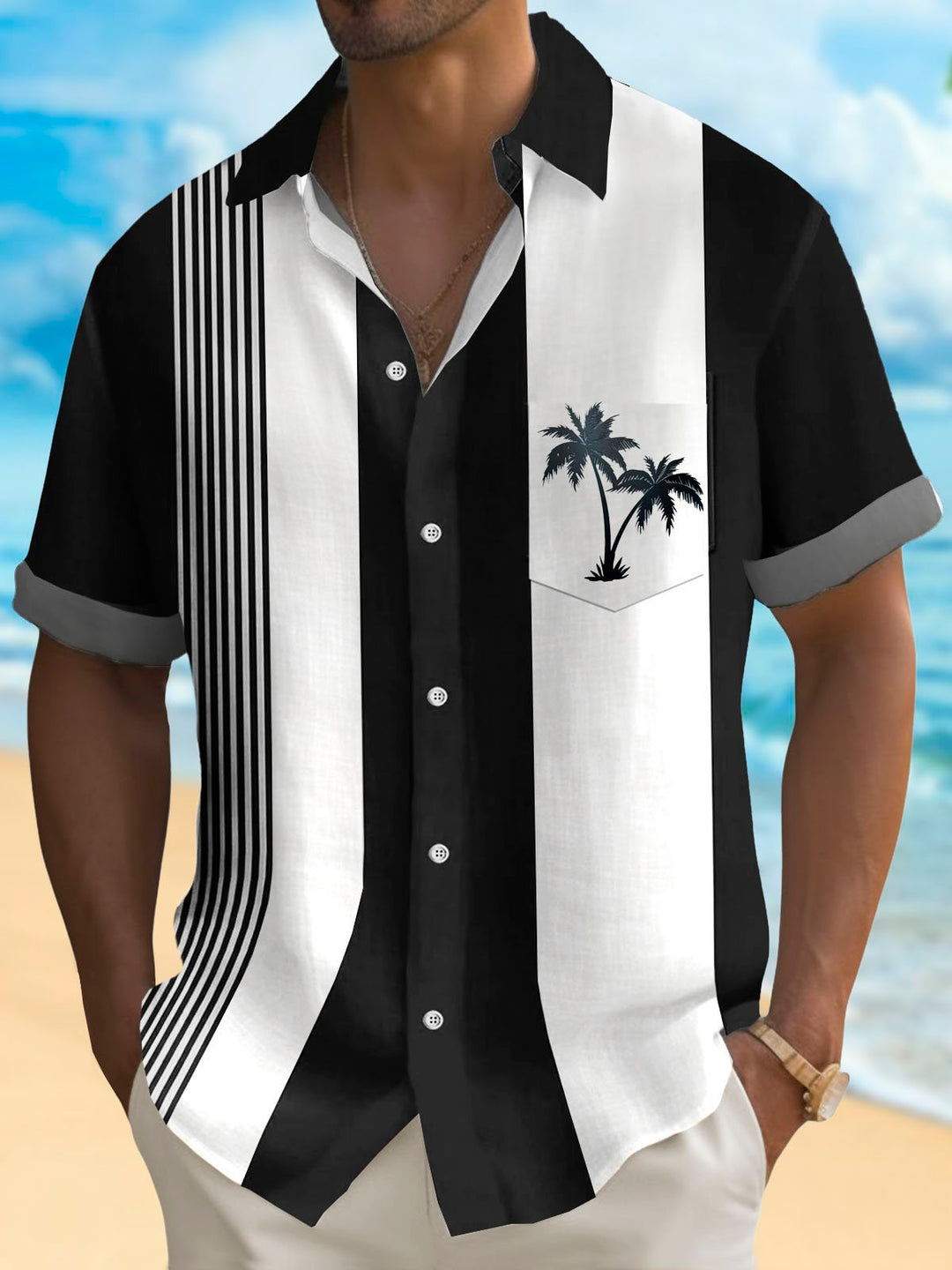 Alohadaddy Vintage Coconut Bowling Print Men&