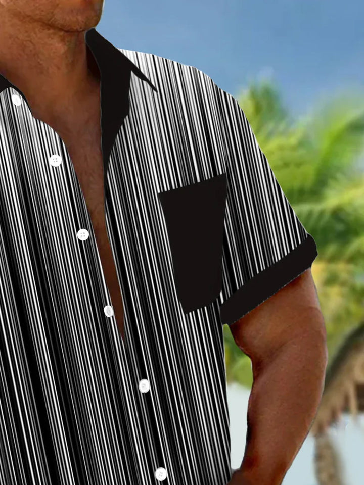 Alohadaddy Retro Striped Gradient Print Men&