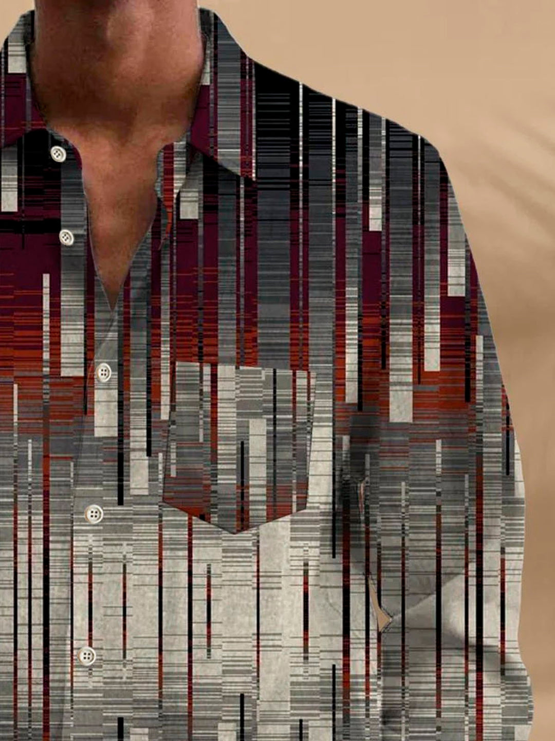 Alohadaddy Retro Geometric Gradient 3D Print Men&