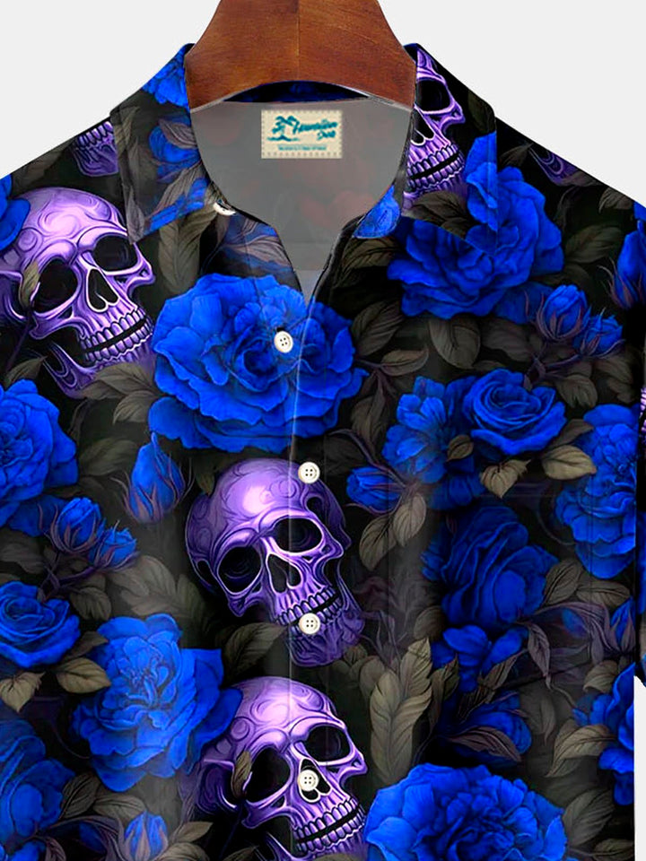 Alohadaddy Retro Skull Flower 3D Digital Print Men&