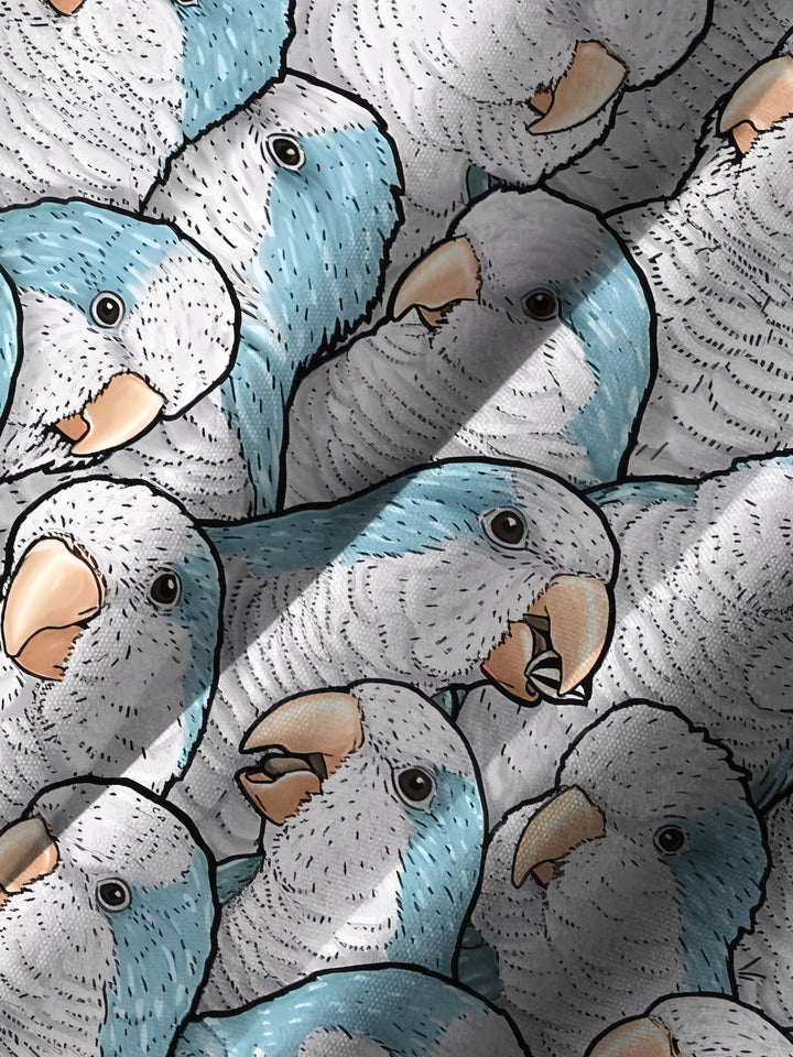 Alohadaddy Casual Collection Parrot Art Print Button Cardigan Pockets Large Size Long Short Sleeve Shirt