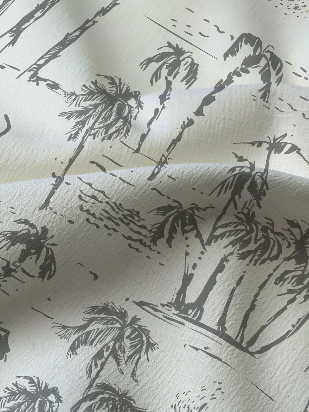 Alohadaddy Hawaiian Palm Tree Painting Art Button Cardigan Pockets Large Size Long Polyester Short Sleeve Shirt