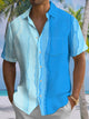 Alohadaddy® Casual Gradient Art Print Chest Pocket Mens Short Sleeve Shirt Big & Tall