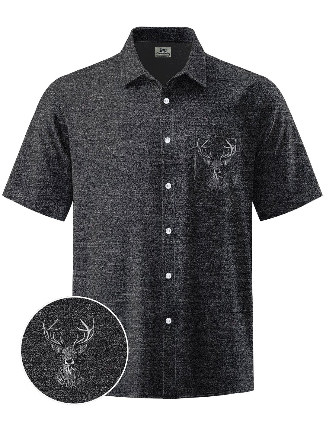 Alohadaddy® Casual Deer Head Textured Print Art Men&