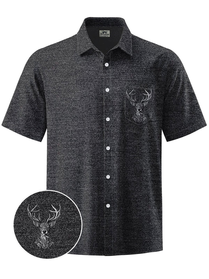 Alohadaddy® Casual Deer Head Textured Print Art Men&