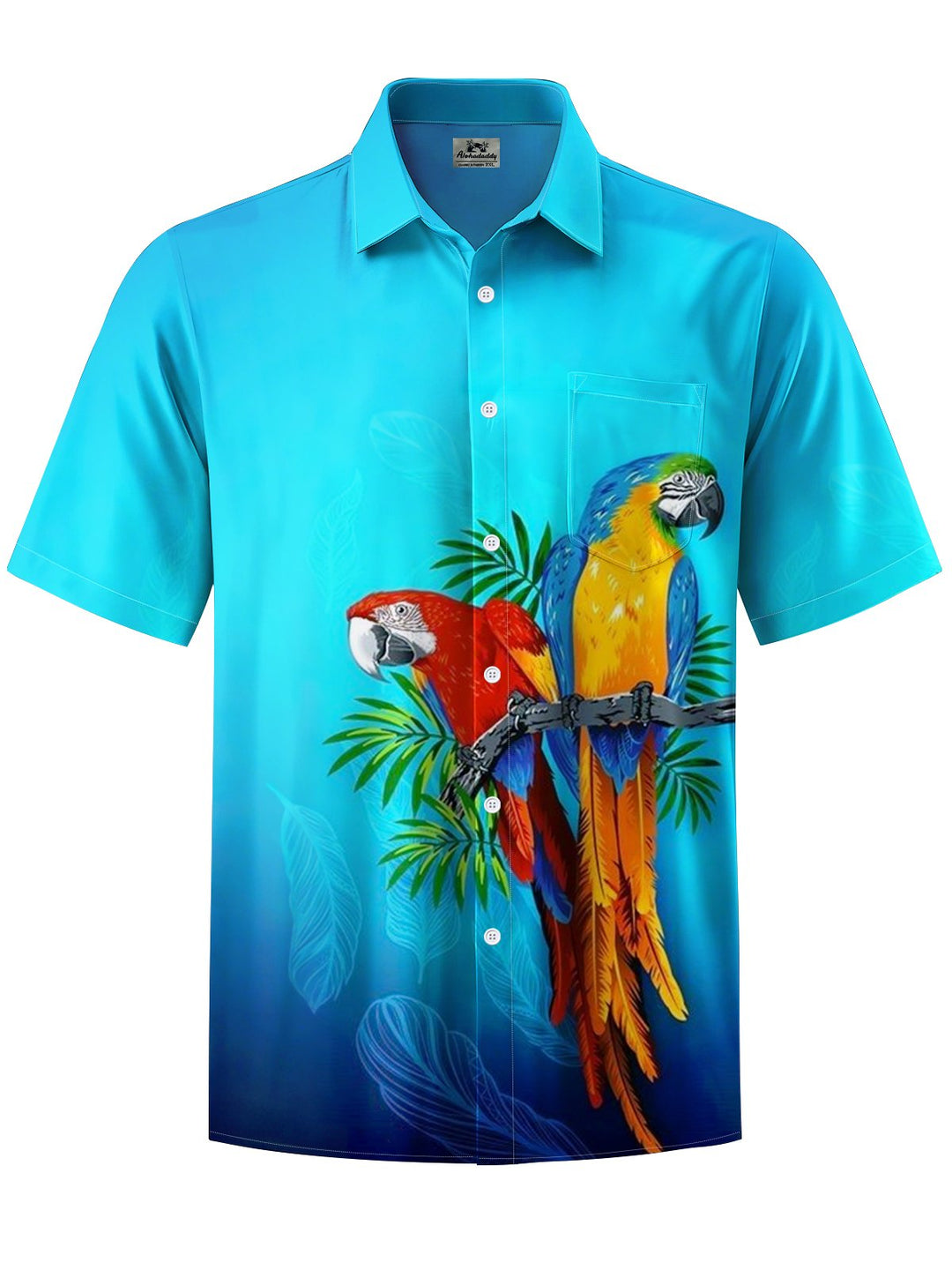 Alohadaddy® Hawaiian Parrot Art Print Chest Pocket Men&