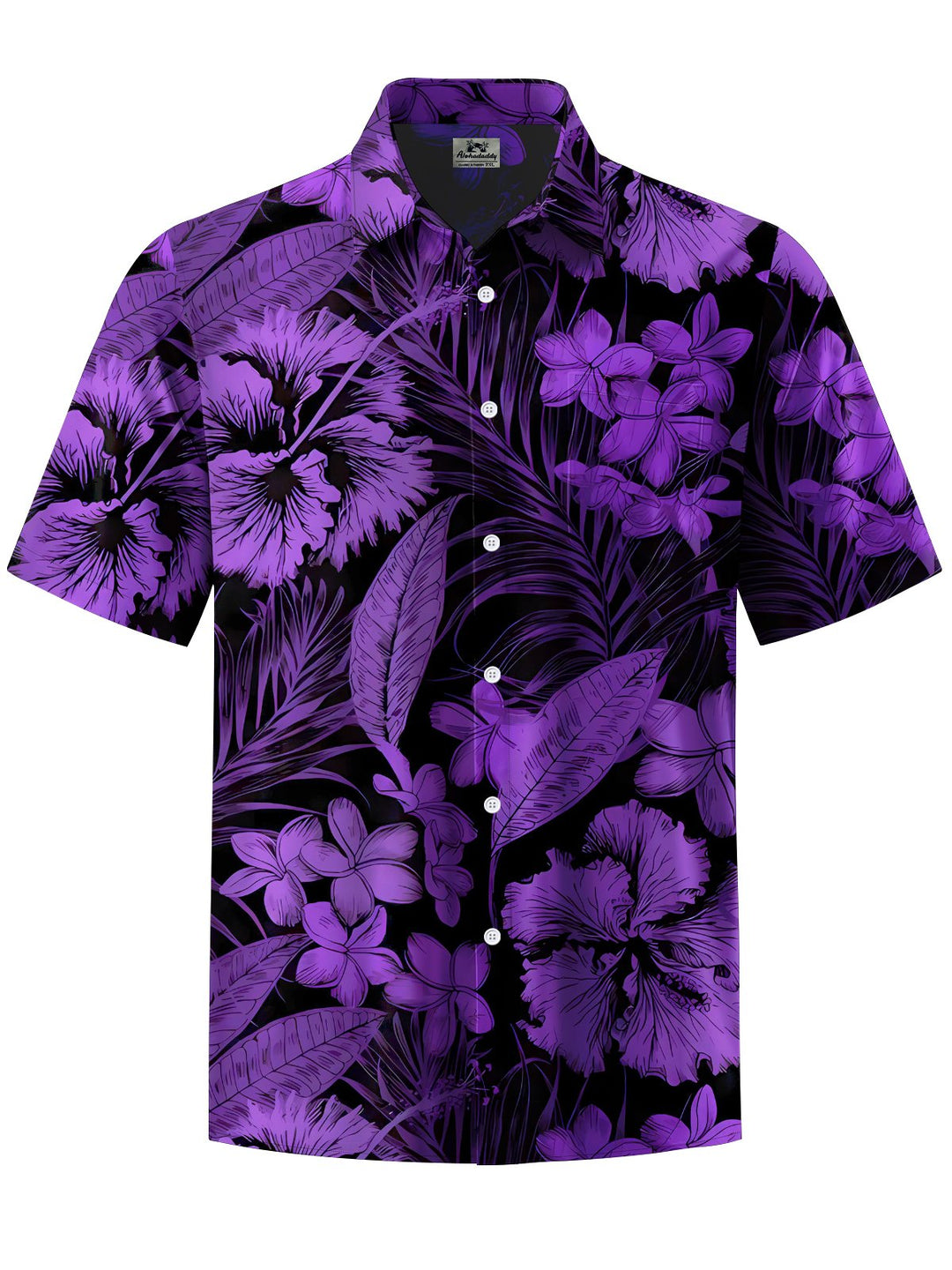 Alohadaddy® Hawaiian Floral Art Print Chest Pocket Mens Short Sleeve Shirt Big &amp; Tall