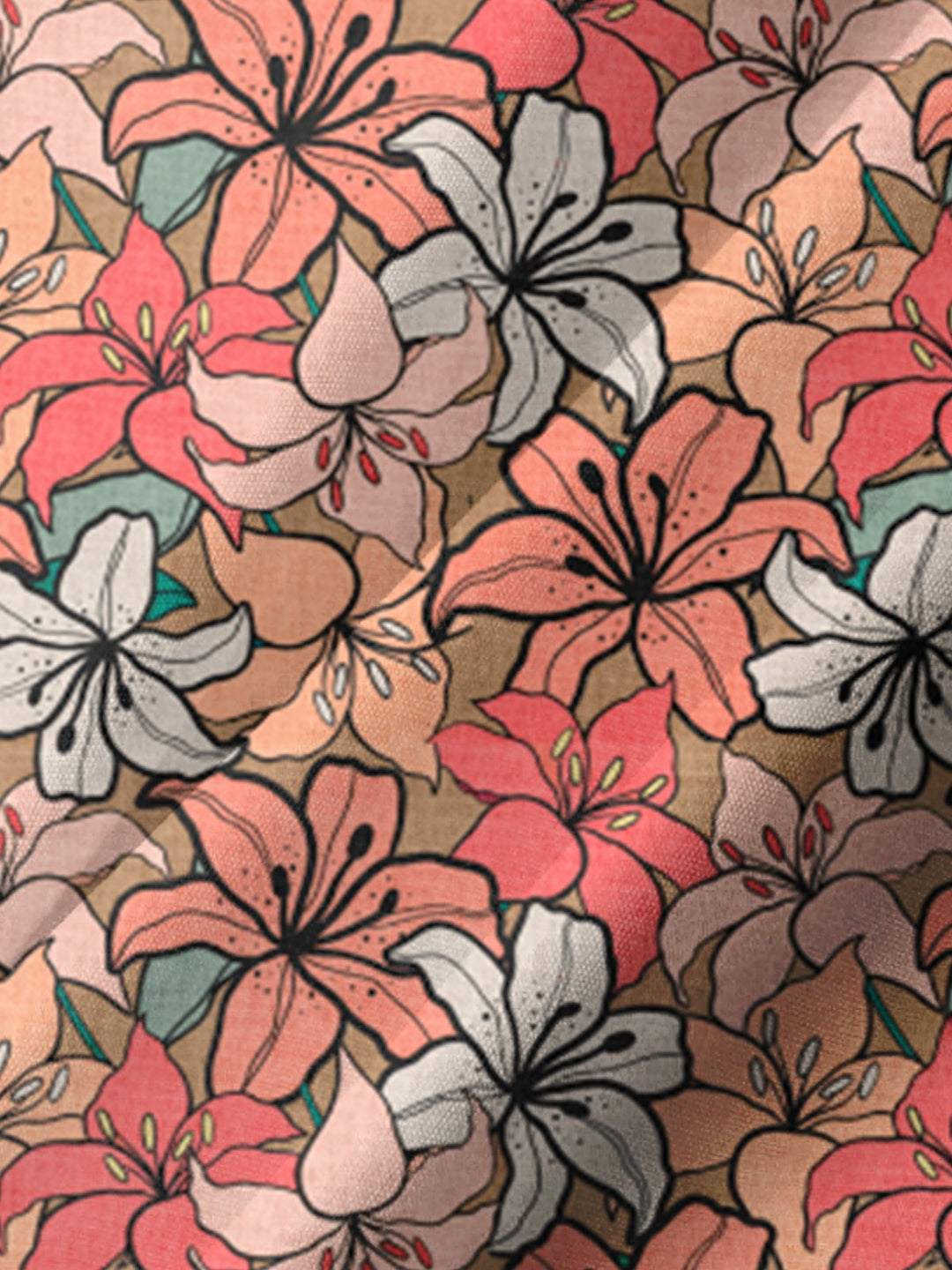 Alohadaddy® Casual Hibiscus Contrast Art Print Men&