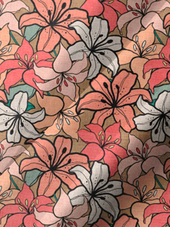 Alohadaddy® Casual Hibiscus Contrast Art Print Men&