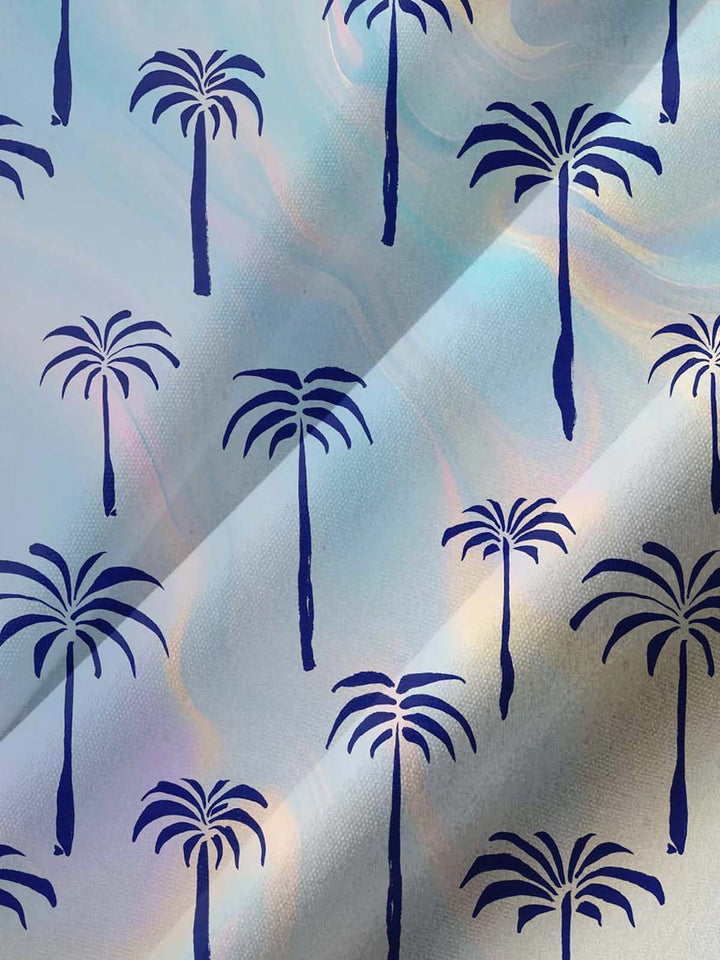 Alohadaddy® Hawaiian Palm Tree Art Print Chest Pocket Stretch Men&