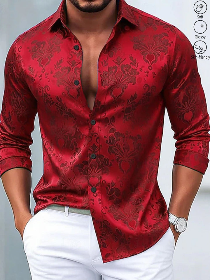 Alohadaddy® Vintage Palace Jacquard Print Elastic Button Men&
