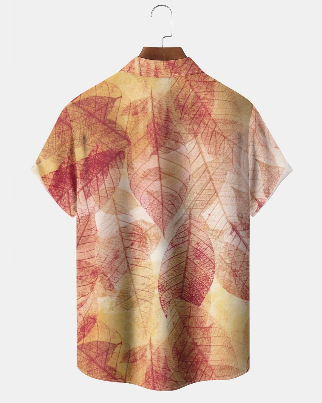 Alohadaddy® Vintage Autumn Leaf Print Art Pocket Buttons Stretch Men&