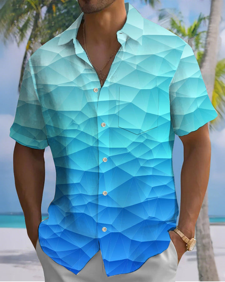 Alohadaddy® Casual Gradient Geometric Print Art Men&