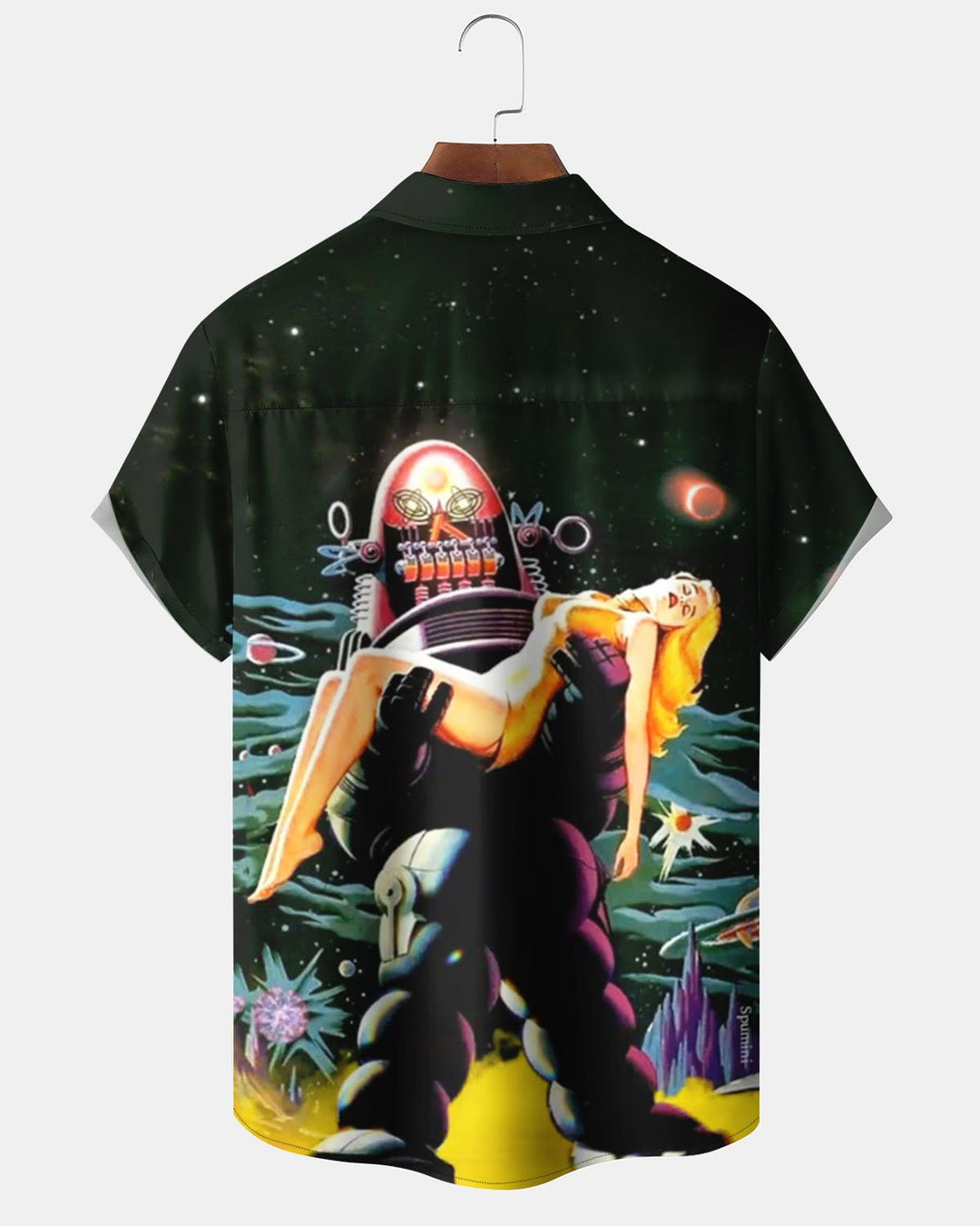 Alohadaddy® Retro Star Wars Poster Art Print Cardigan with Pockets and Buttons for Men - Short Sleeve Shirt Big &amp; Tall