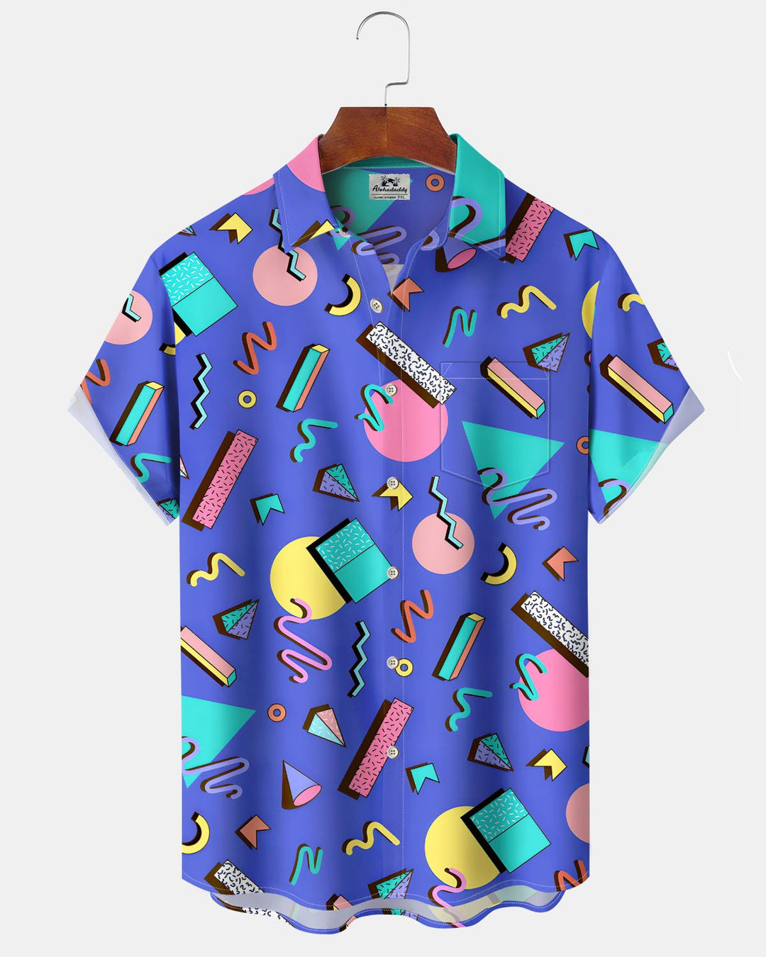 Alohadaddy® Casual Geometric Print Art Button Pocket Cardigan Men&