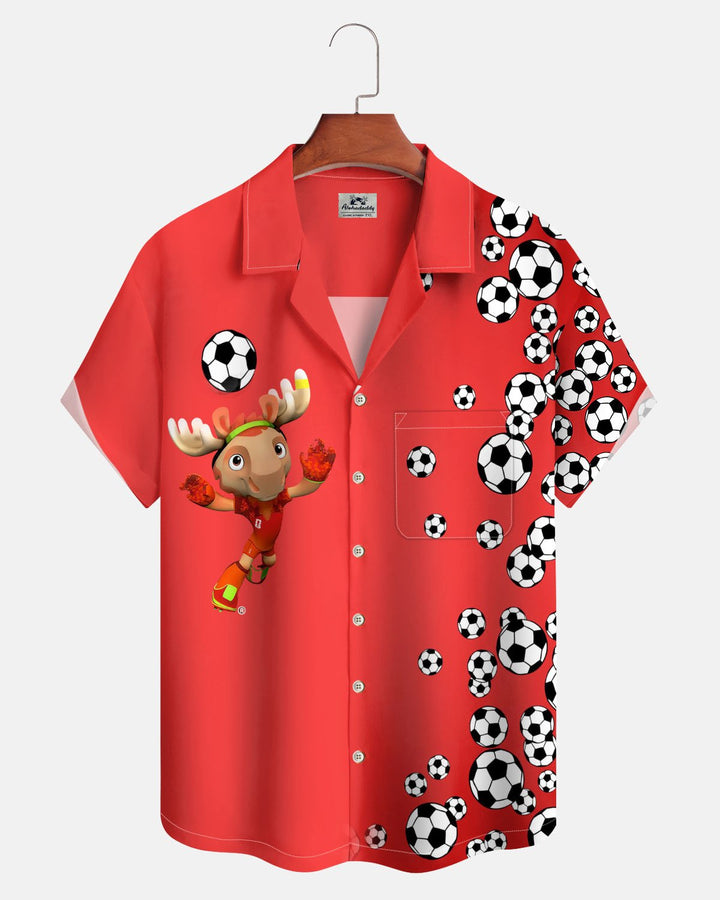 Alohadaddy® Casual Football Print Art Button-Down Cardigan Men&