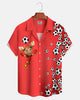 Alohadaddy® Casual Football Print Art Button-Down Cardigan Men's Short-Sleeve Shirt Big & Tall