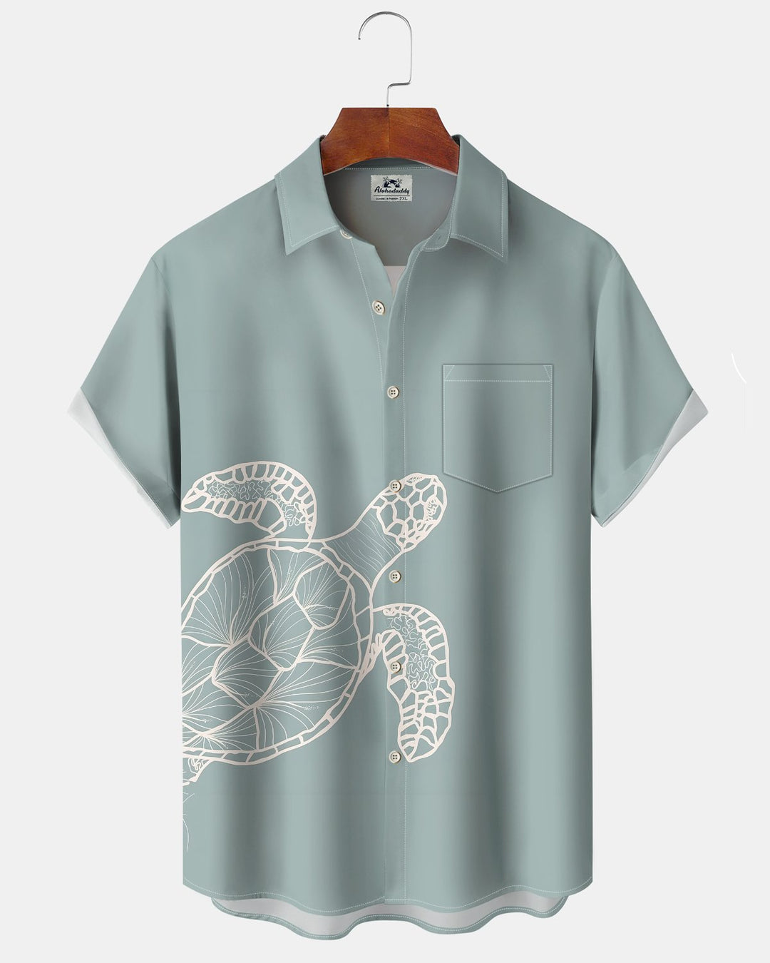 Alohadaddy® Casual Turtle Print Art Button Pocket Cardigan Men&