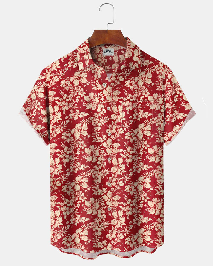Alohadaddy® Hawaiian Floral Print Art Button Pocket Cardigan Men&