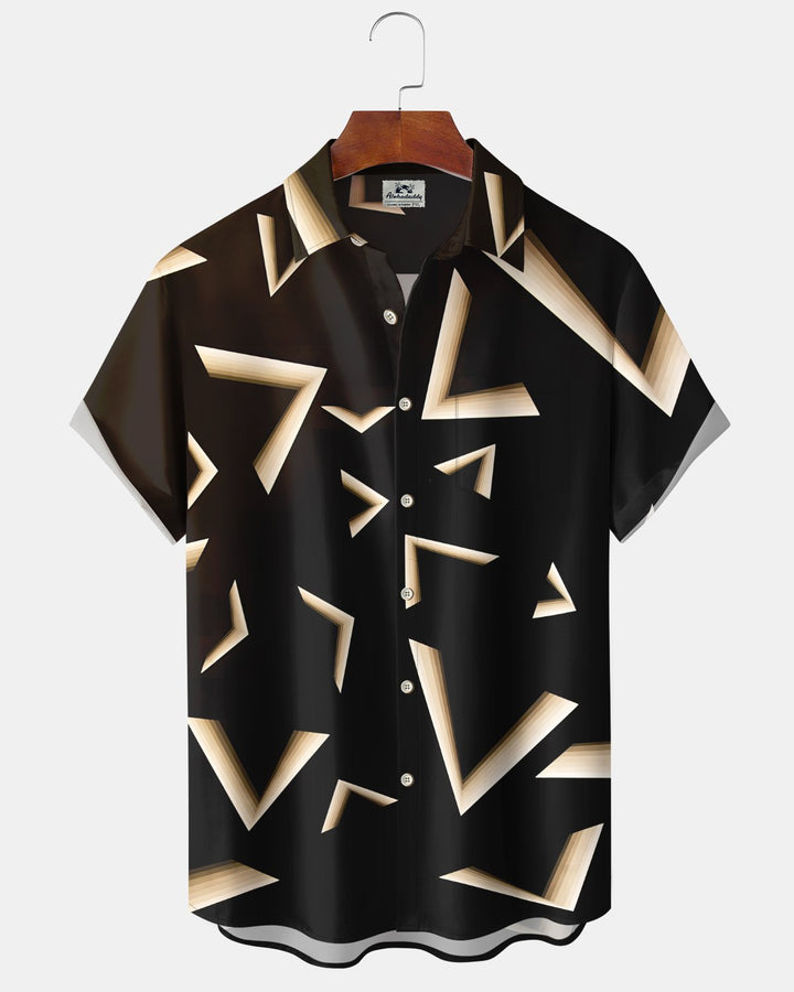 Alohadaddy® Casual Geometric Print Art Button Pocket Cardigan Men&