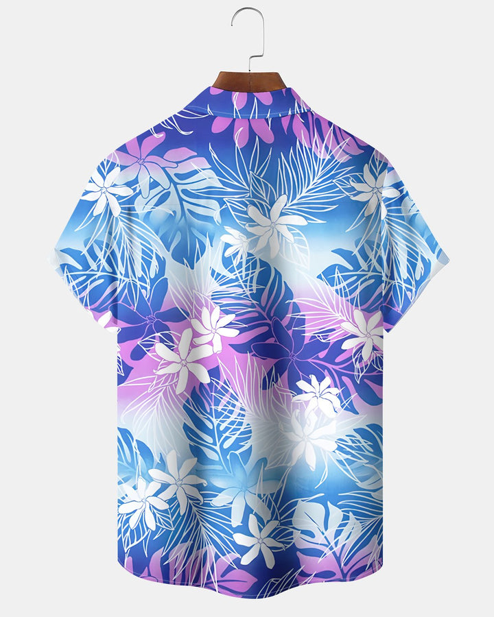 Alohadaddy® Hawaiian Palm Tree Print Art Button Pocket Cardigan Men&