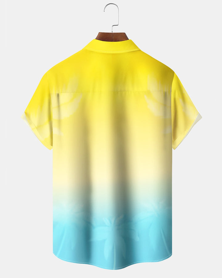 Alohadaddy® Casual Gradient Print Art Button Pocket Cardigan Men&