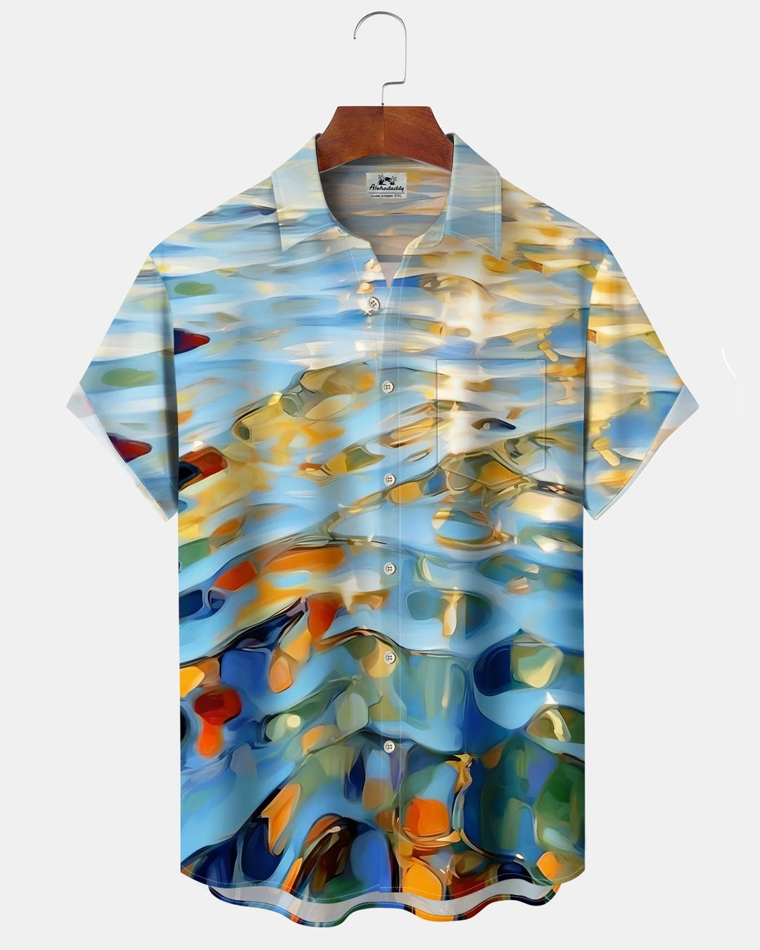 Alohadaddy® Casual Abstract Print Art Button Pocket Cardigan Men&