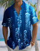 Alohadaddy® Vintage Bubble Print Art Button Pocket Cardigan Men's Short Sleeve Shirt