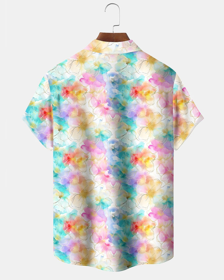 Alohadaddy® Hawaiian Floral Print Art Button Pocket Cardigan Men&