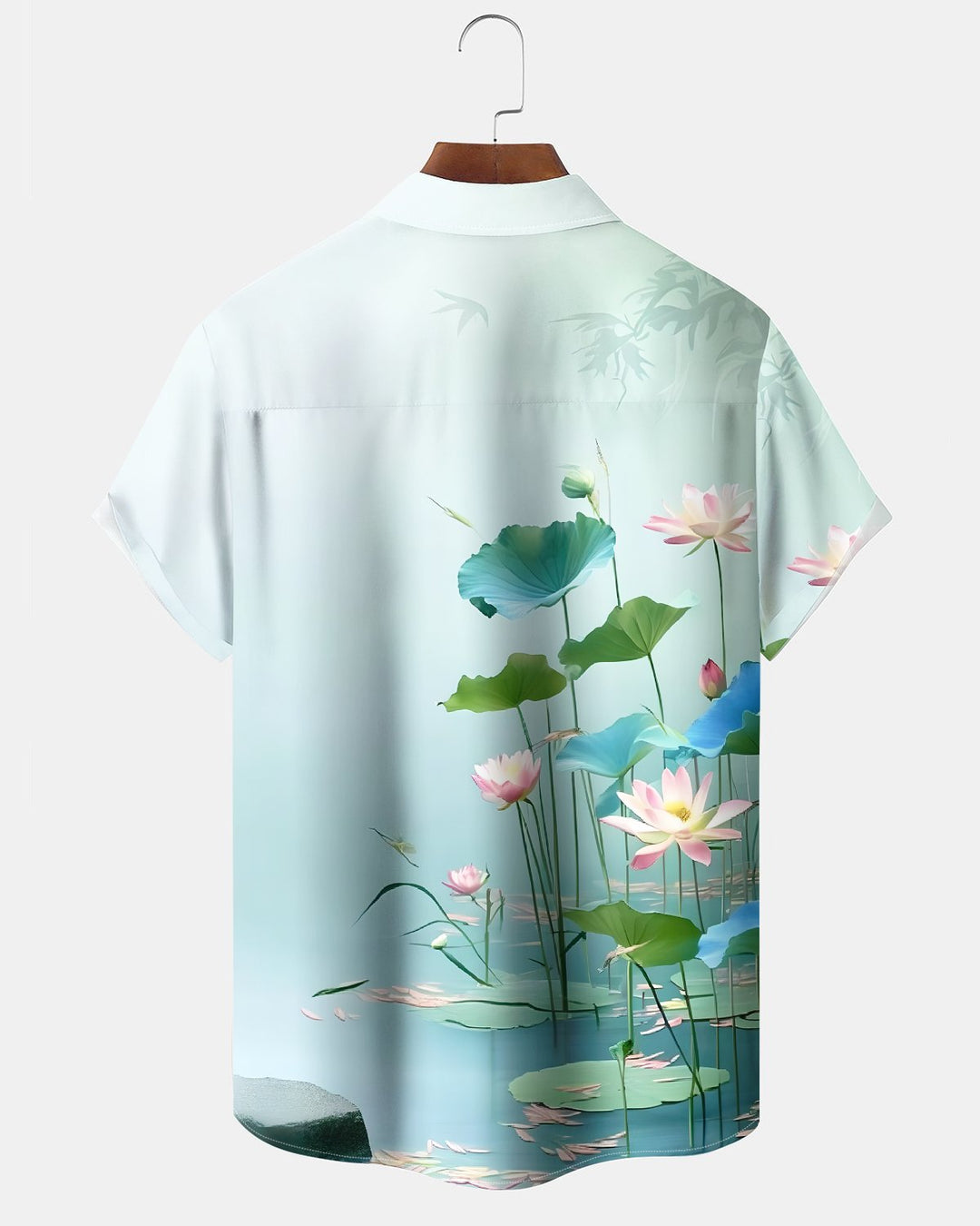 Alohadaddy® Casual Lotus Print Art Button Pocket Cardigan Men&