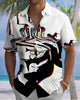 Alohadaddy® Casual Abstract Print Art Button Pocket Cardigan Men's Short Sleeve Shirt
