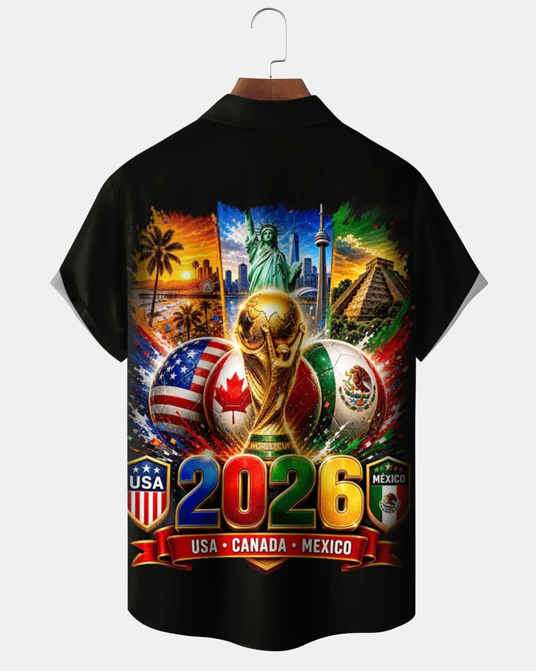 Alohadaddy® Retro World Cup Print Art Button Pocket Cardigan Men&