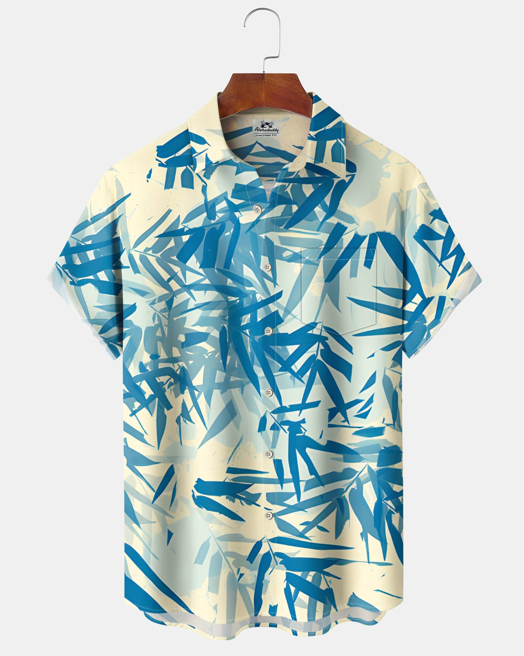 Alohadaddy® Hawaiian Bamboo Print Art Button Pocket Cardigan Men&